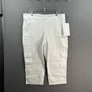 Wicked by Women with Control Cropped Cargo Pants Alabaster, Petite X-Large